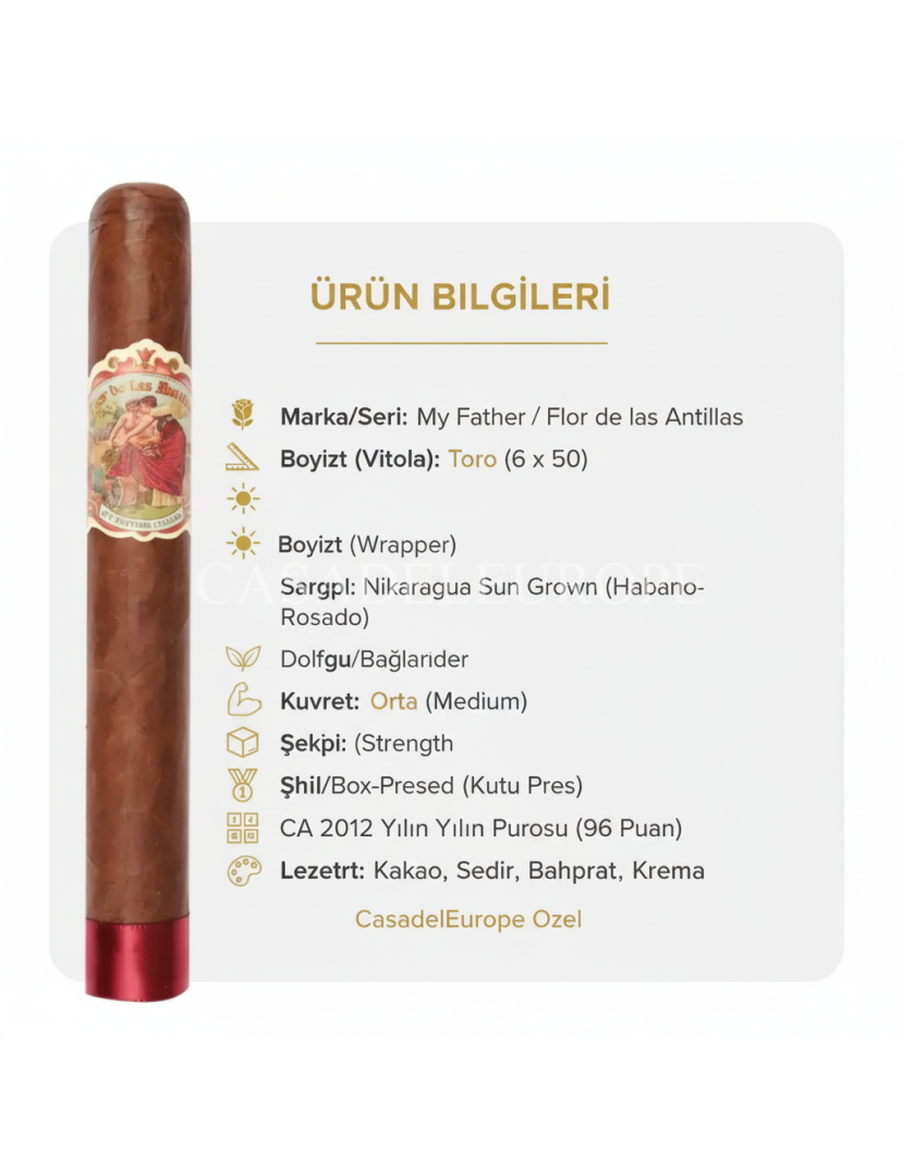 My Father Flor de las Antillas Toro Tubos 3'lü Puro